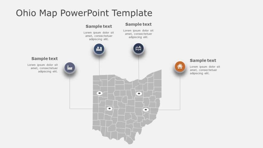 Ohio Map 2 PowerPoint Template