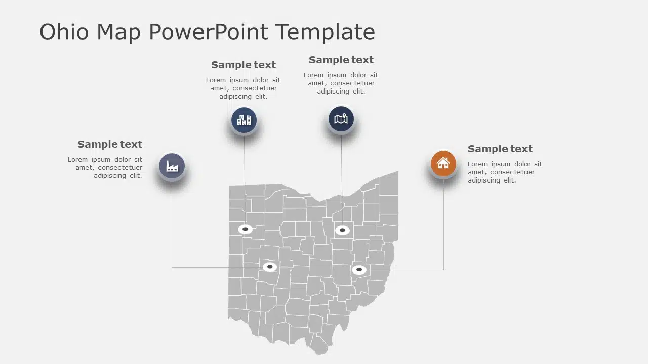 Ohio Map 2 PowerPoint Template & Google Slides Theme