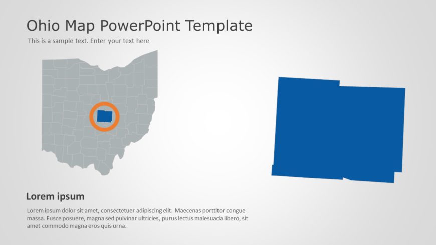 Ohio Map 3 PowerPoint Template