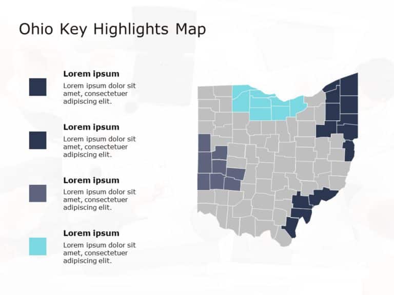 Ohio Map 4 PowerPoint Template