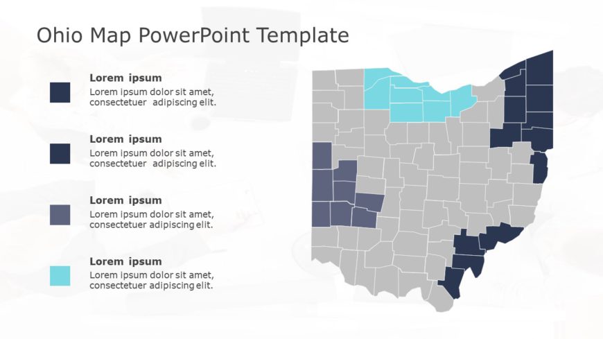 Ohio Map 4 PowerPoint Template