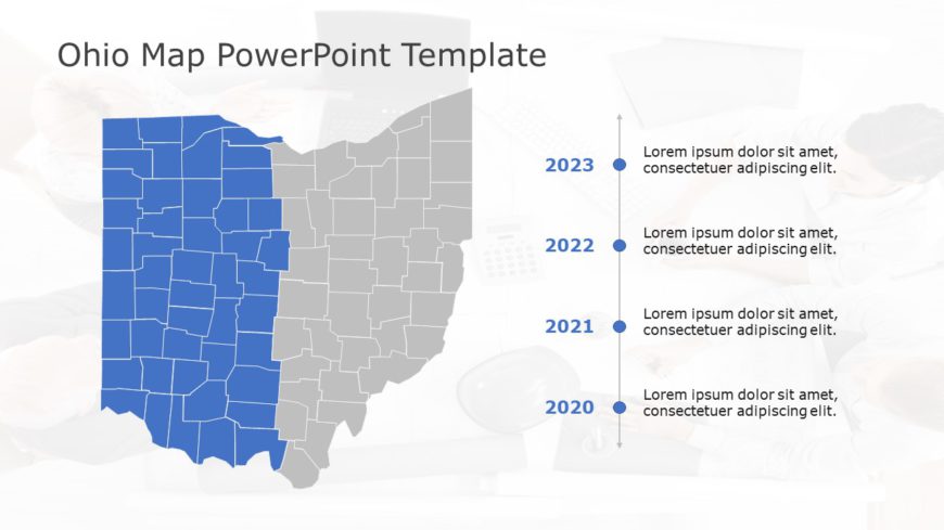 Ohio Map 5 PowerPoint Template