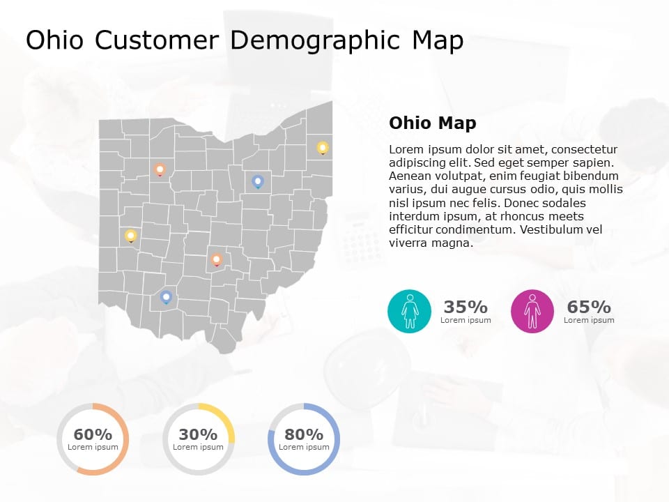 Ohio Map 6 PowerPoint Template