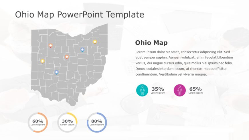 Ohio Map 6 PowerPoint Template