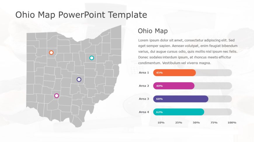 Ohio Map 7 PowerPoint Template