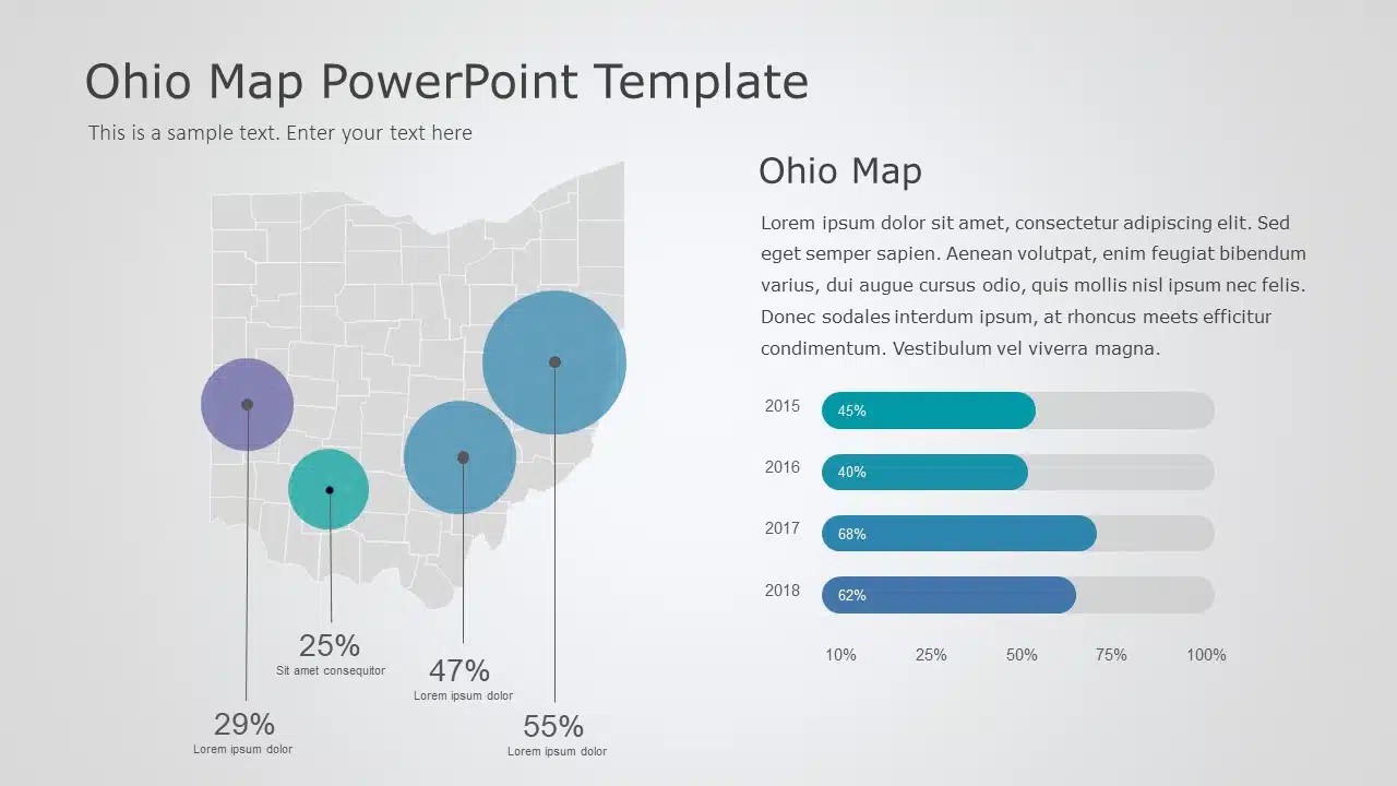 Ohio Map 8 PowerPoint Template & Google Slides Theme