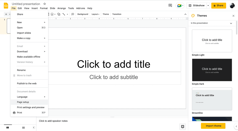 how to make a google slides vertical