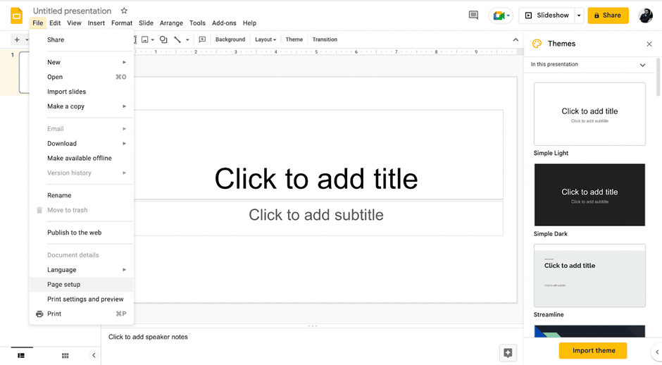 how to make slides presentation vertical