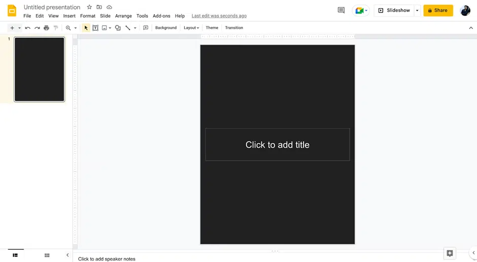 how to make vertical slides in google slides