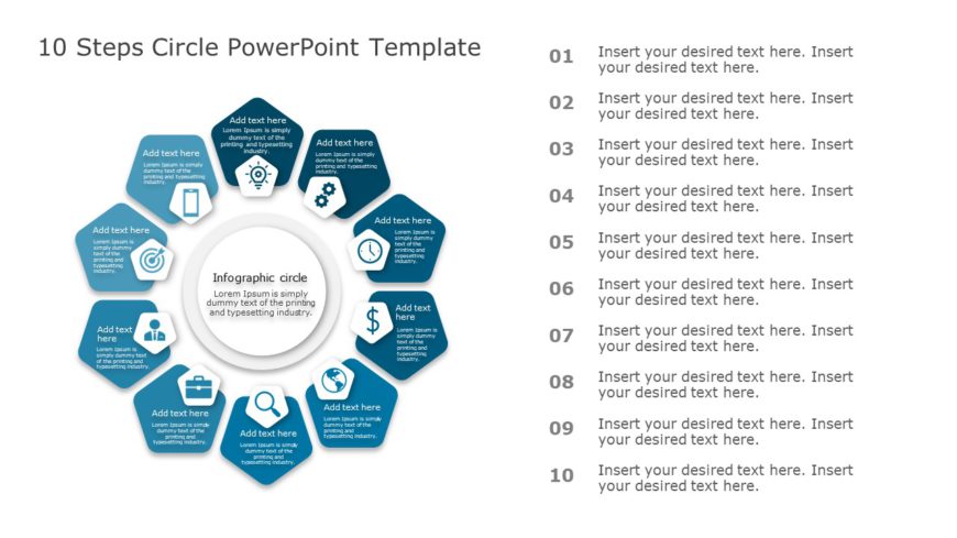 10 Steps Circle PowerPoint Template