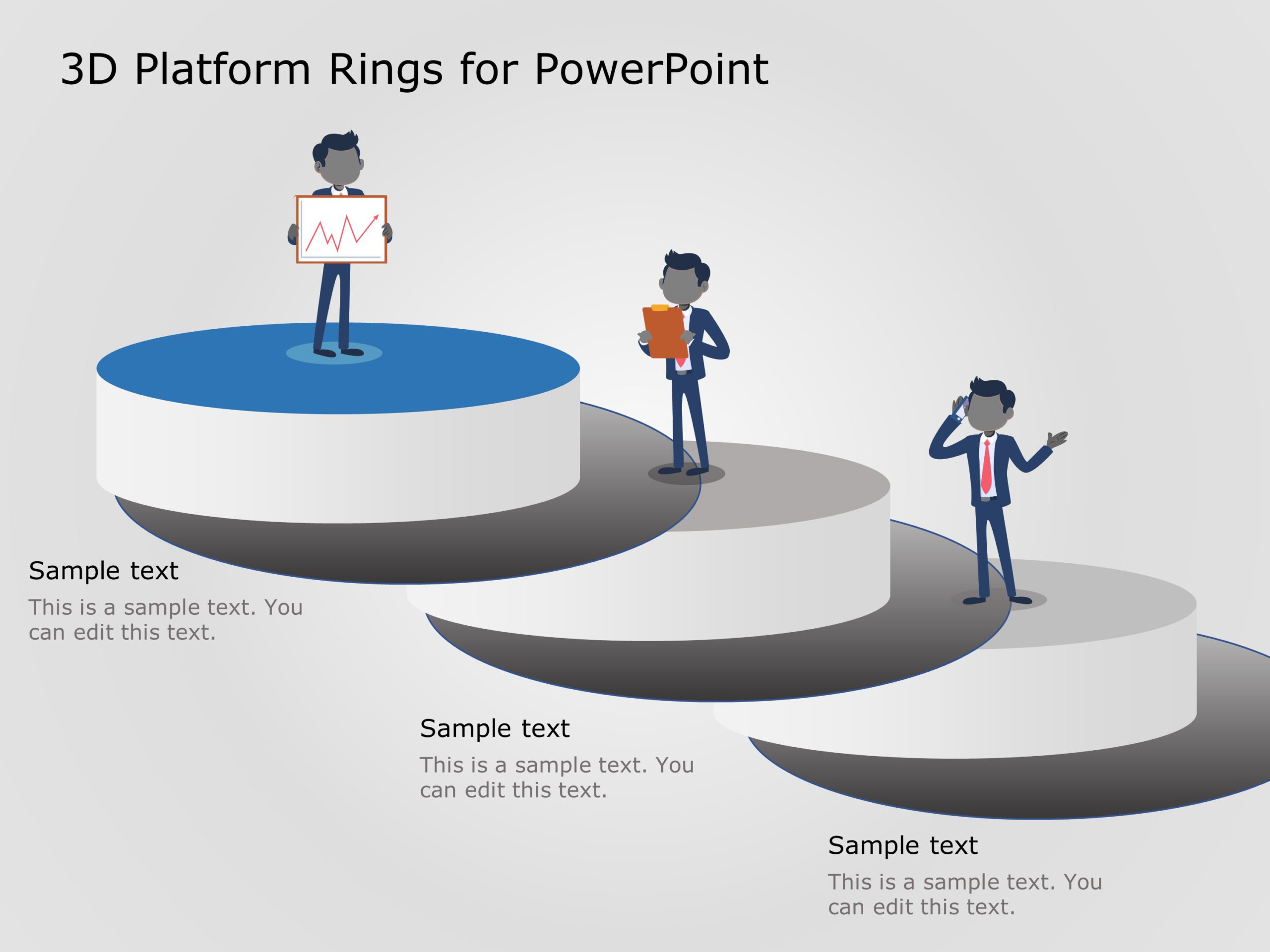 3D Platform Rings PowerPoint Template
