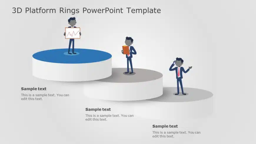 3D Platform Rings PowerPoint Template