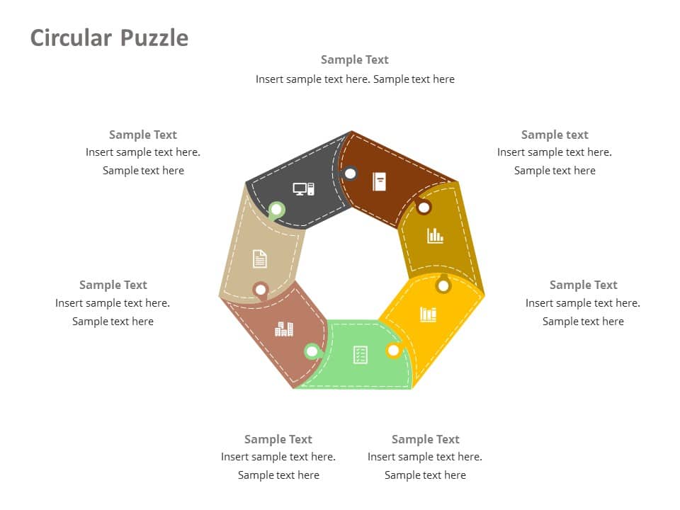 7 Circular Puzzle PowerPoint Template