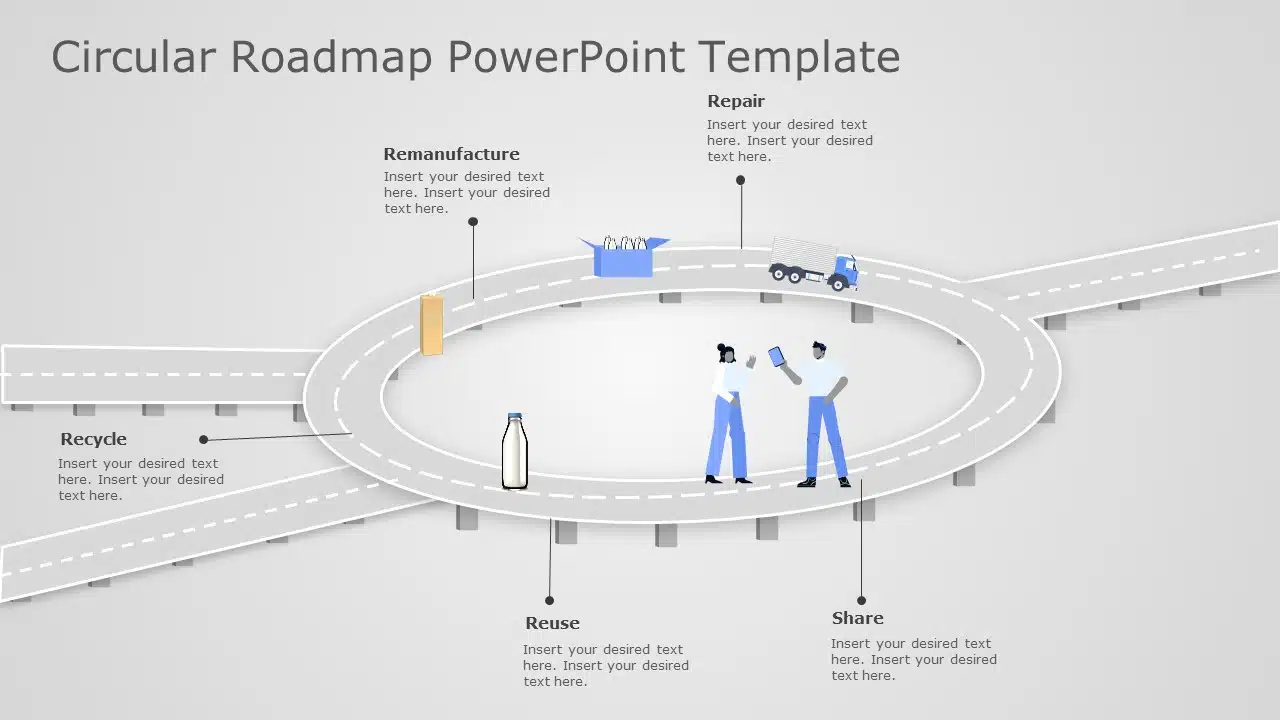 Circular Roadmap PowerPoint Template & Google Slides Theme