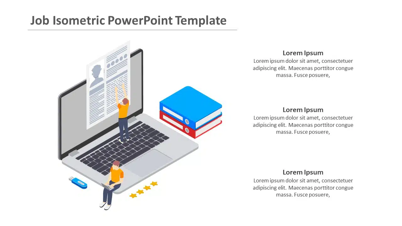 Job Isometric PowerPoint Template & Google Slides Theme