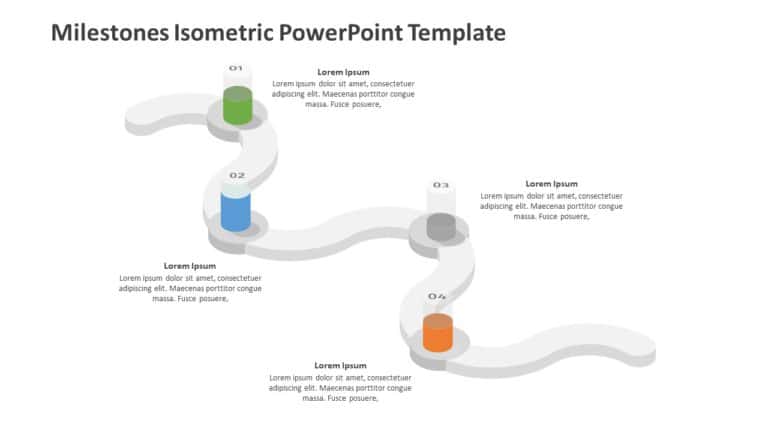 Milestones Isometric PowerPoint Template & Google Slides Theme