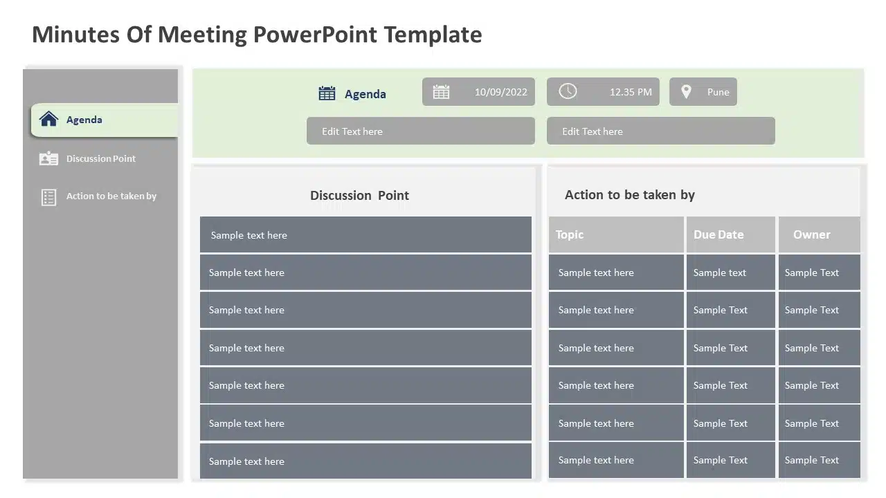 Minutes of Meeting PowerPoint Template & Google Slides Theme