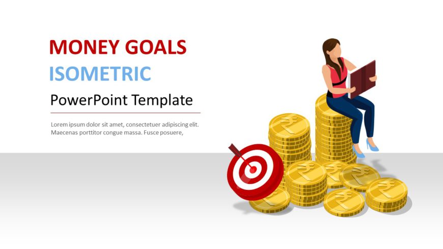 Money Goals Isometric PowerPoint Template