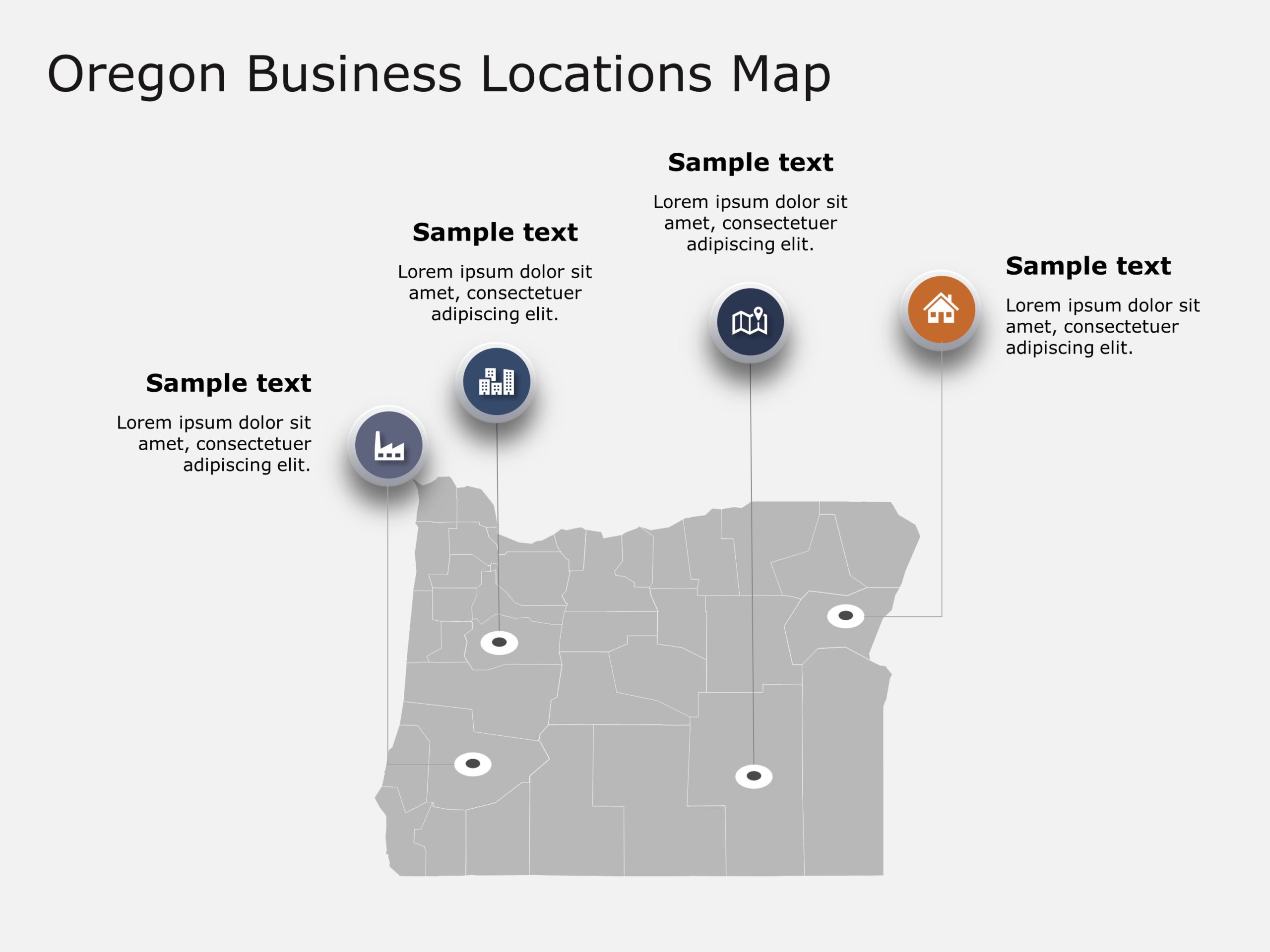 Oregon Map 2 PowerPoint Template