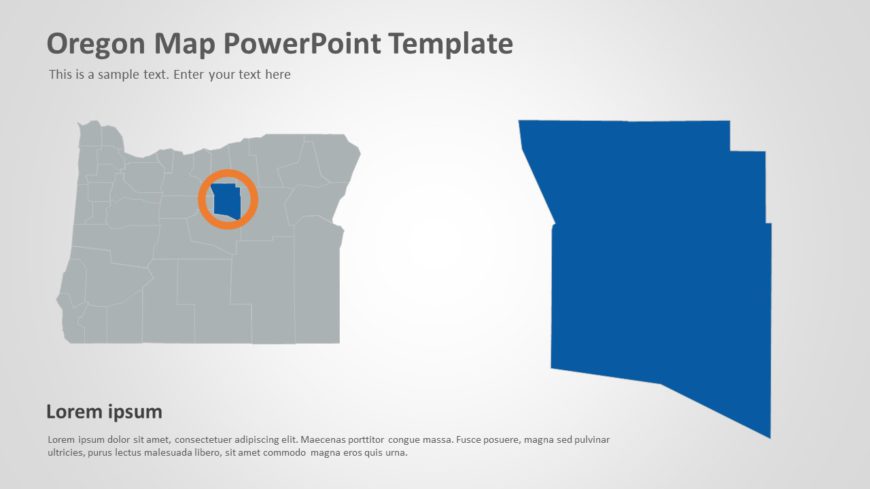 Oregon Map 3 PowerPoint Template