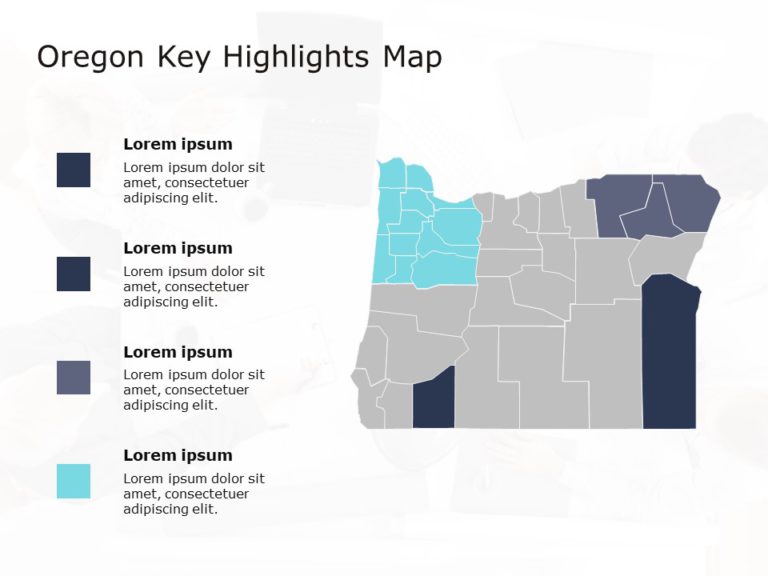 Oregon Map 4 PowerPoint Template