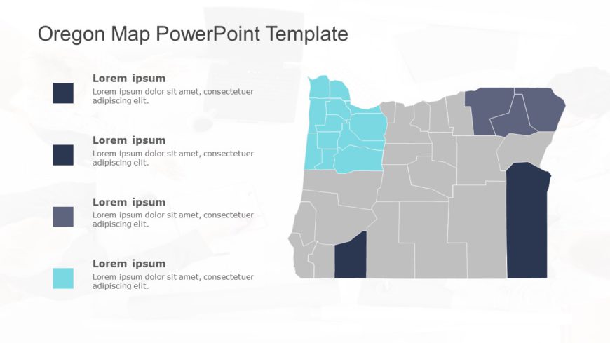 Oregon Map 4 PowerPoint Template