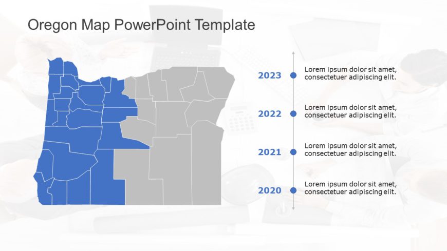 Oregon Map 5 PowerPoint Template