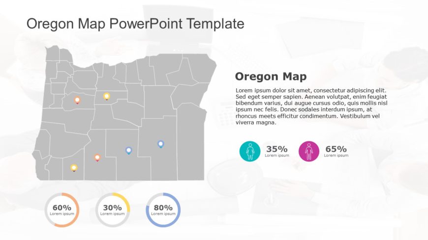 Oregon Map 6 PowerPoint Template