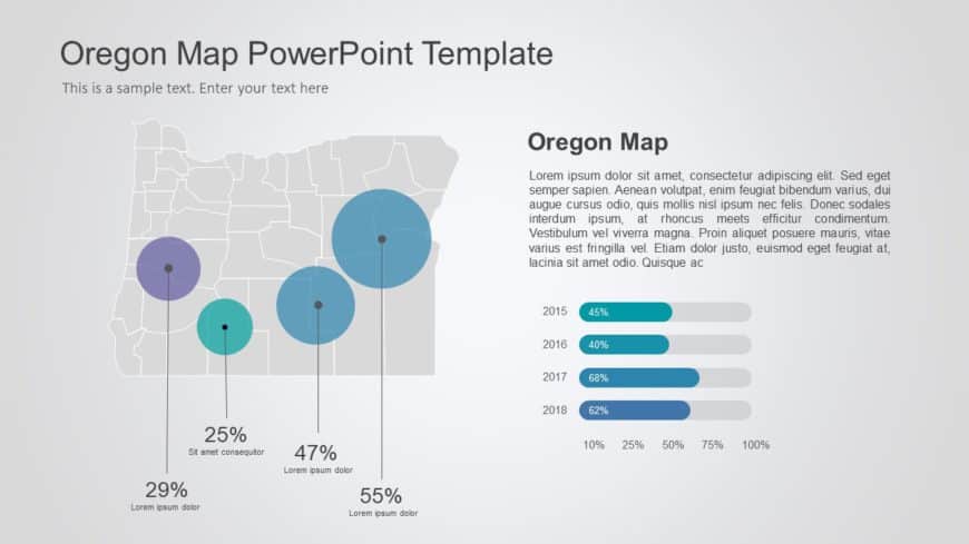 Oregon Map 8 PowerPoint Template