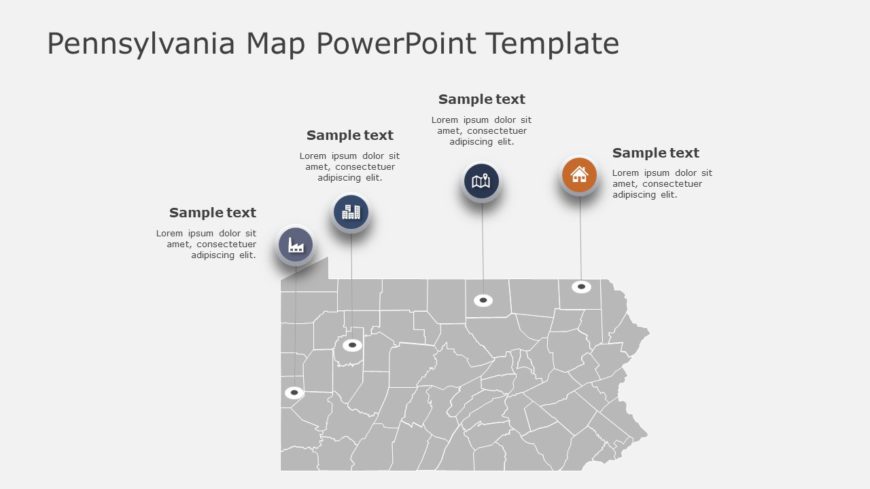 Pennsylvania Map 2 PowerPoint Template