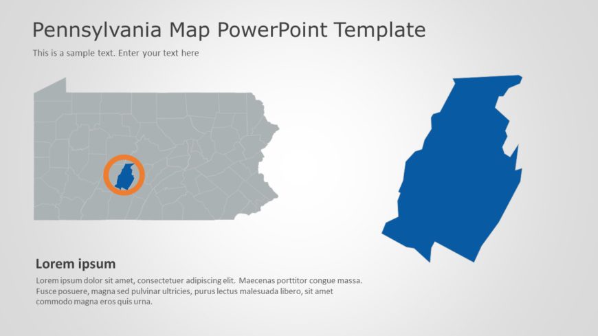 Pennsylvania Map 3 PowerPoint Template