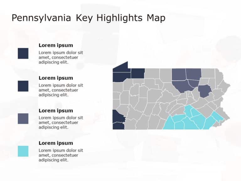 Pennsylvania Map 4 PowerPoint Template