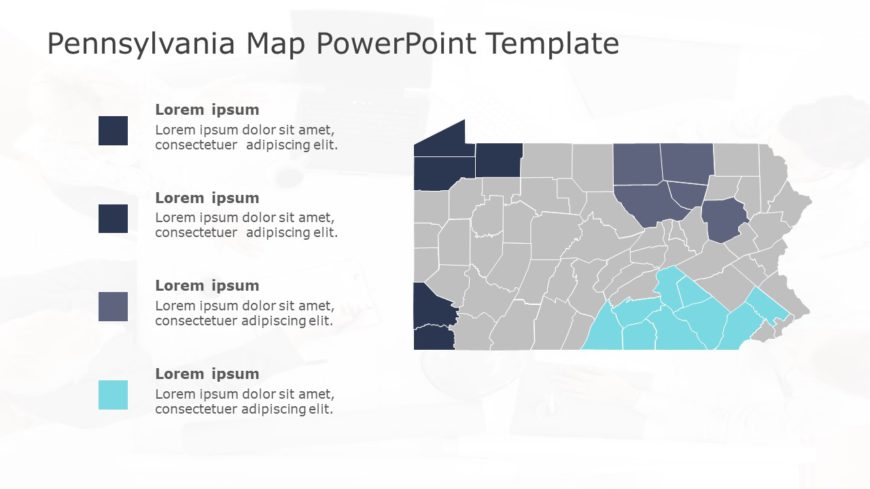 Pennsylvania Map 4 PowerPoint Template