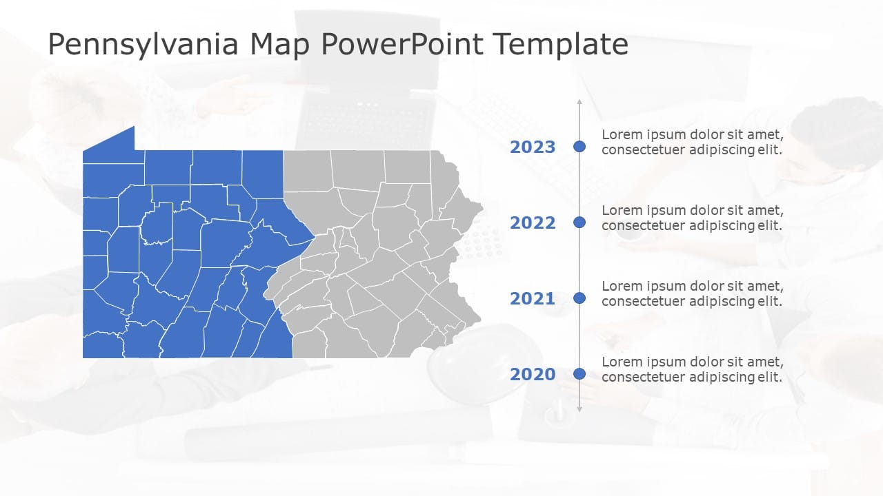 Pennsylvania Map 5 PowerPoint Template & Google Slides Theme