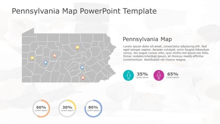 Pennsylvania Map 6 PowerPoint Template & Google Slides Theme