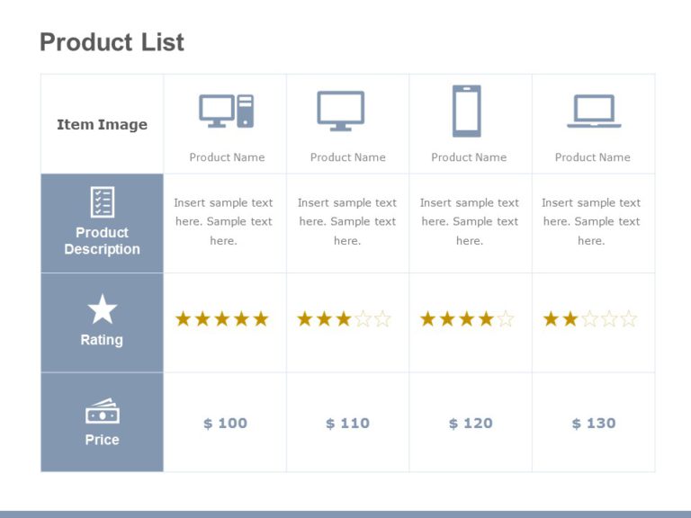 Product List PowerPoint Template