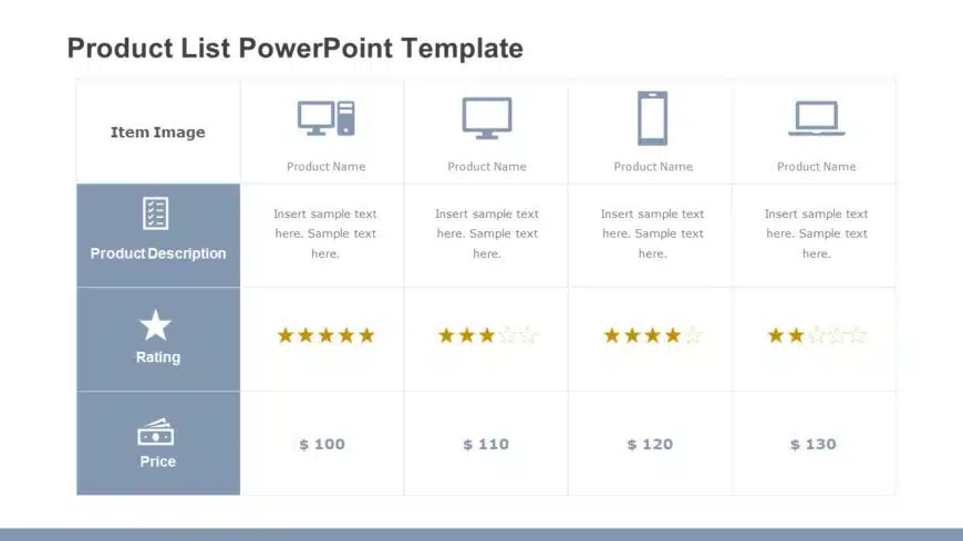 Product List PowerPoint Template