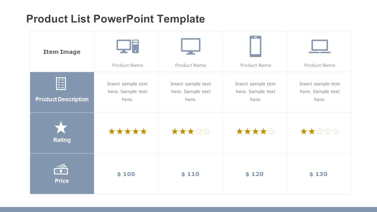 Product List PowerPoint Template & Google Slides Theme