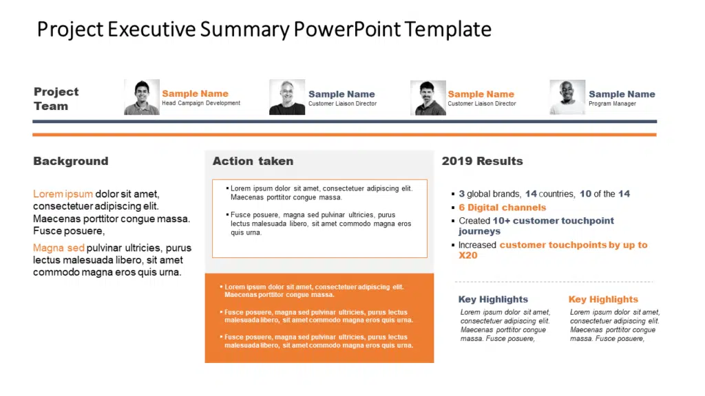 Project Executive Summary PowerPoint Template