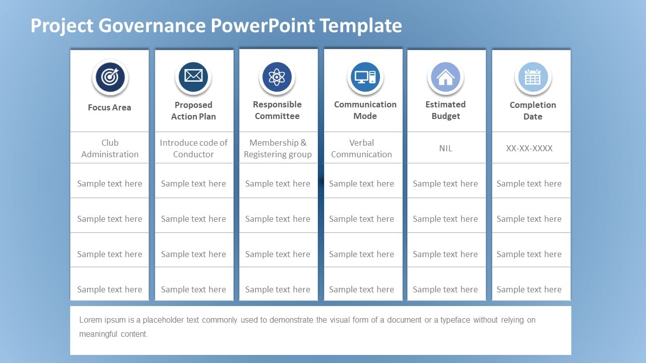 Project Governance PowerPoint Template & Google Slides Theme