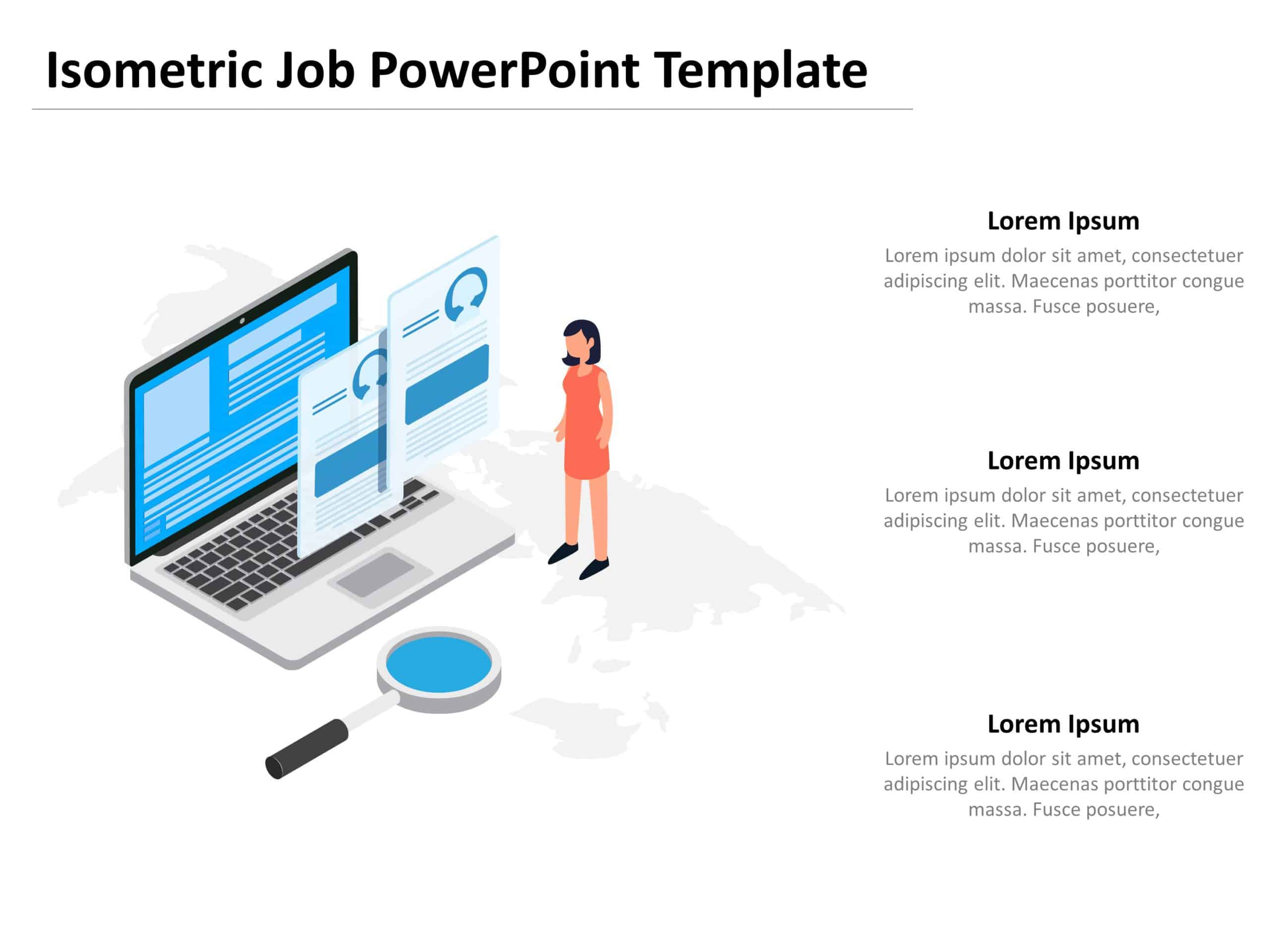 Resume Isometric PowerPoint Template & Google Slides Theme