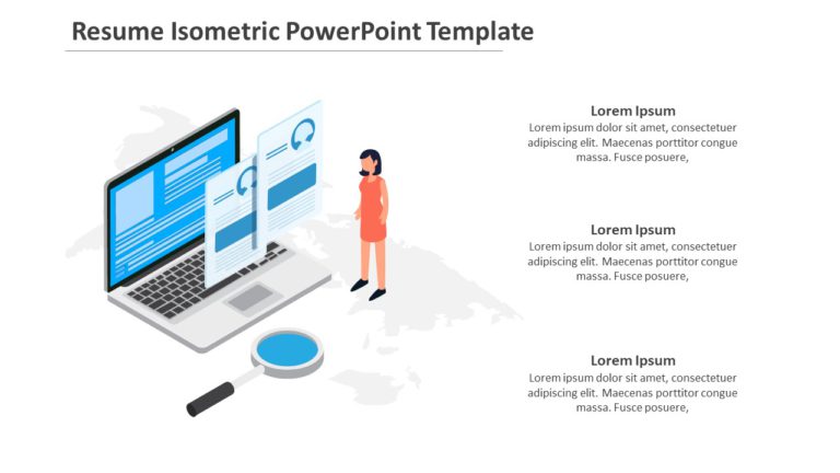 Resume Isometric PowerPoint Template & Google Slides Theme