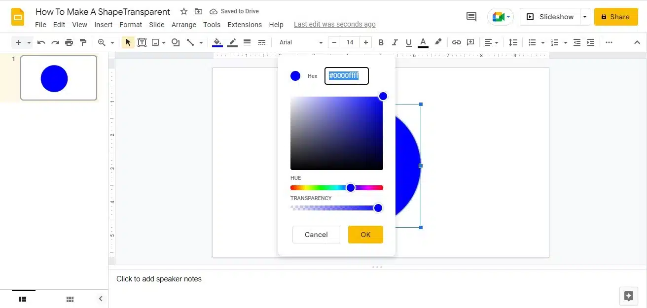 How To Make a Circle Transparent In Google Slides 