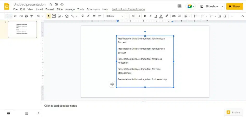 How To Get Different Bullet Points On Google Slides