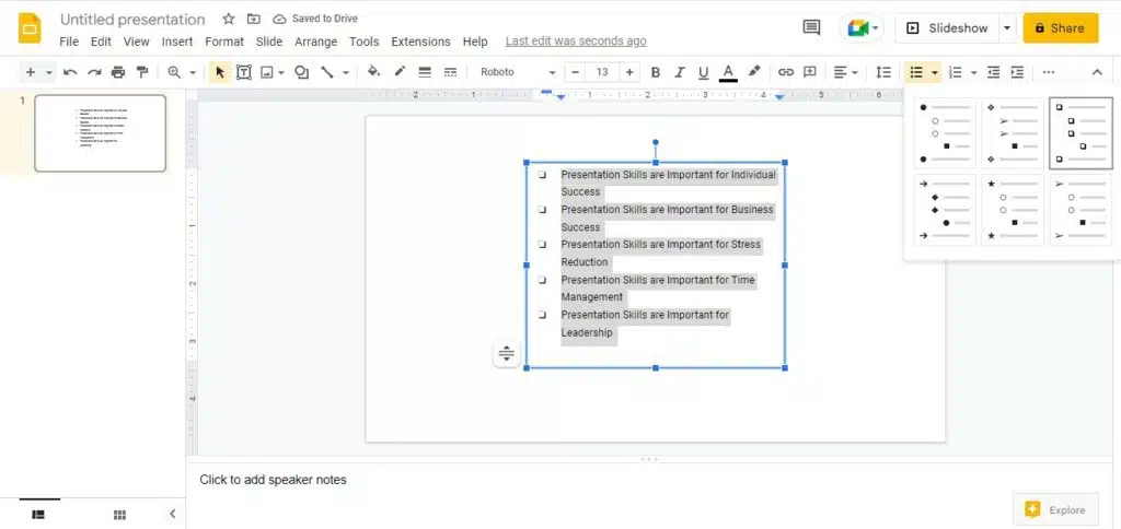 Learn How To Add Bullet Points In Google Slides | Google Slides Tutorial