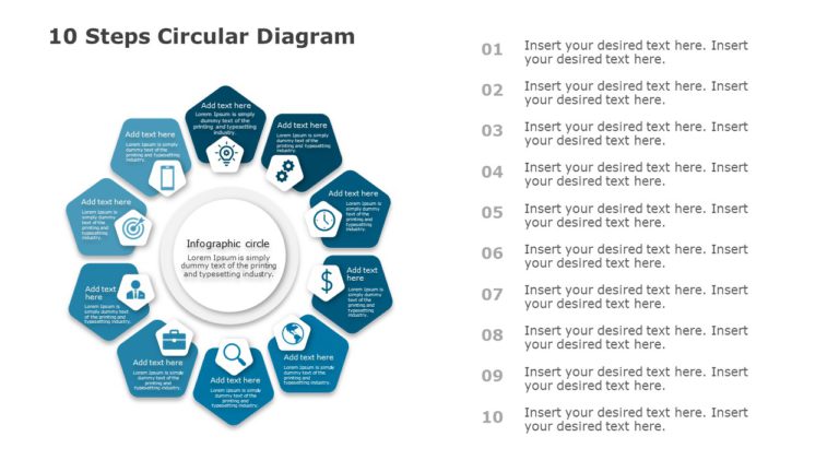 Animated 10 Steps Circle PowerPoint Template & Google Slides Theme