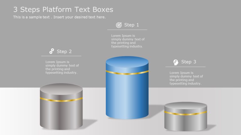 Animated 3 Steps Platform PowerPoint Template & Google Slides Theme