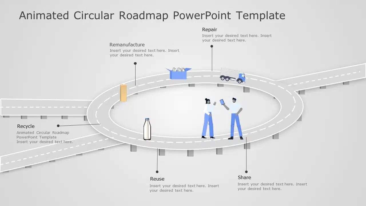 Animated Circular Roadmap PowerPoint Template & Google Slides Theme