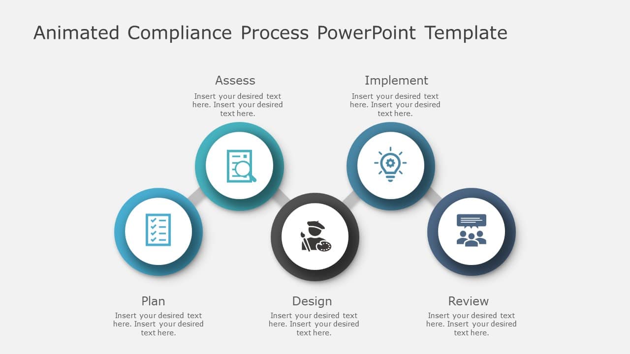 Animated Compliance Process PowerPoint Template & Google Slides Theme