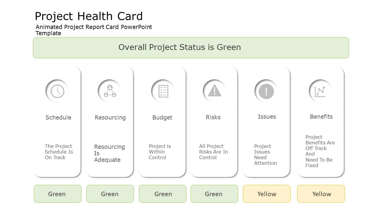 Animated Project Report Card PowerPoint Template